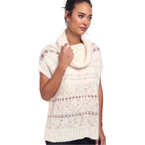 FREE PEOPLE | NWT IVORY SNOW BUNNY FAIR ISLE SWEATER SCOOP NECK XS - Picture 2 of 9